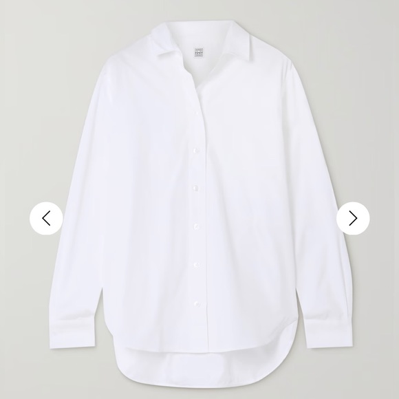 Toteme Tops - Toteme White Capri Cotton-Poplin Shirt